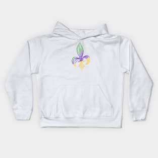 Mardi Gras Fleur de Lis Kids Hoodie